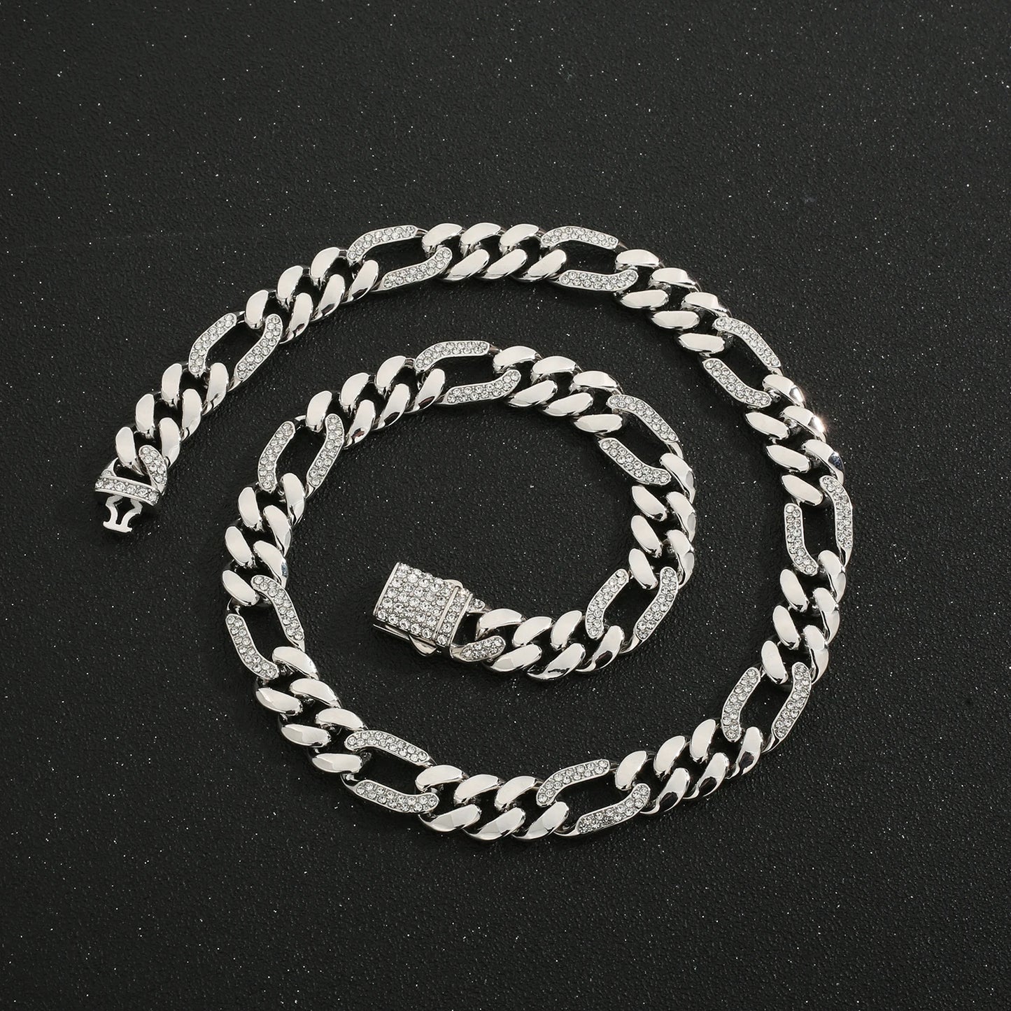 ヒップホップ 14K ゴールドメッキ ステンレススチール ジュエリー アイスカデナ オムブレ マイアミ キューバンチェーン メンズネックレス