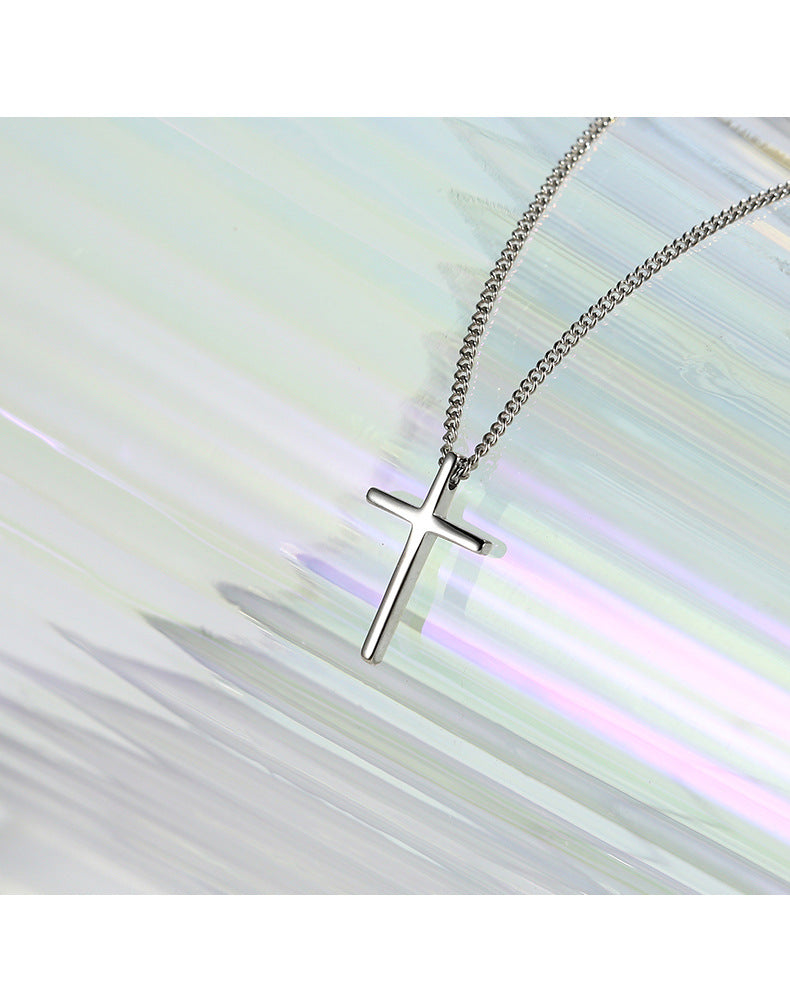 Trendy 925 Sterling Silver Cross Pendants Necklace For Women Vintage Gothic Cross Necklace Chain Jewelry Gift
