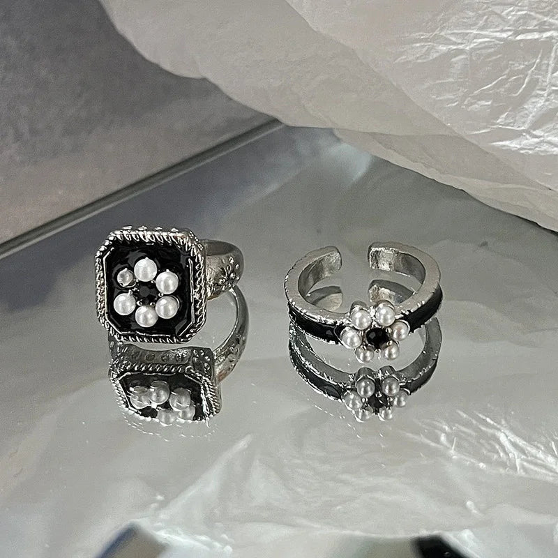 ヴィンテージ シルバーメッキ クロスリングセット レディース ゴシック パンク スチームパンク バタフライリングセット パーティー ファッション ジュエラー