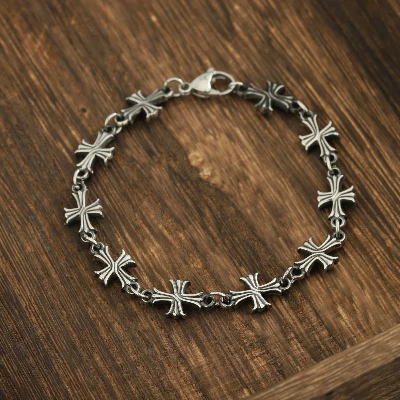 パンクチェーンとクロスネックレス、男女兼用、ヒップホップクロス、トレンドジュエリー、プレミアム鎖骨チェーン、ゴシックブレスレット、Y2Kアクセサリー