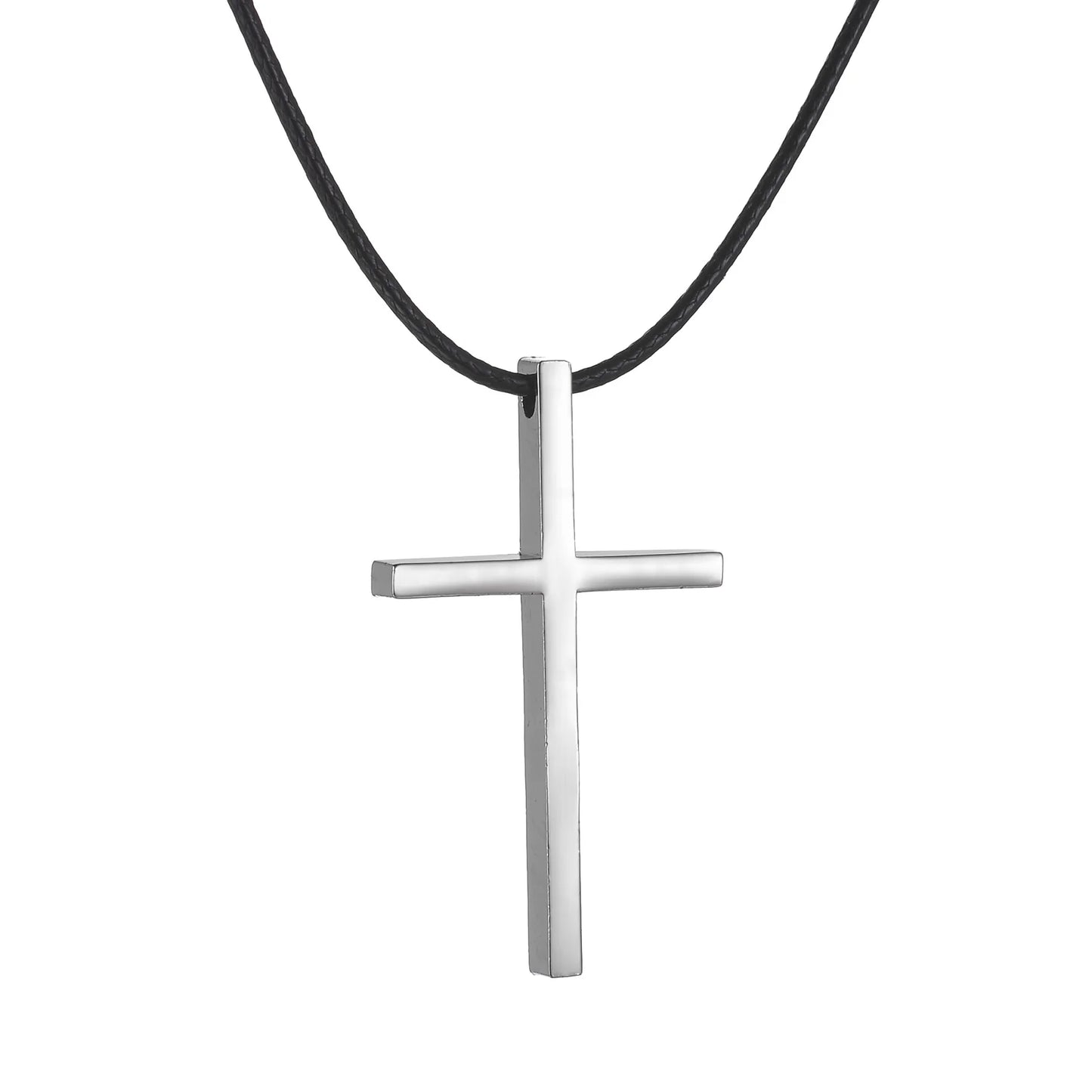 ステンレススチール製クロスペンダントネックレス メンズ レディース ミニマリストジュエリー 男性 女性用 ネックレス チョーカー ブルーカラー