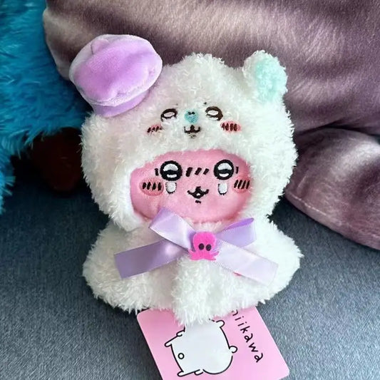 JIYI ChIkawas Cute Little Eight Usaki Flying Squirrel Chestnut Head Pendant Baby Clothes 12cm Doll Cross-dressing Doll Clothes