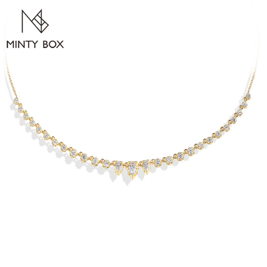 MINTYBOX S925 Sterling Silver Moissanite Snake D VVS1 Lab Diamond 18k Plated 45cm Necklaces for Women Birthday Jewelry Gift