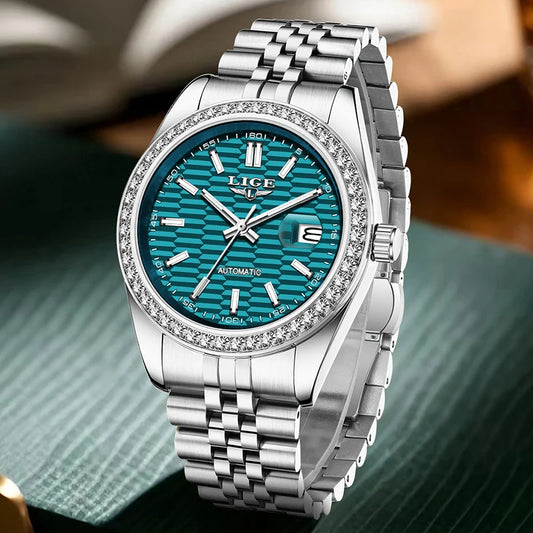 LIGE 2025 New Automatic Watches For Men Business Fashion Mechanical Mens Watch Waterproof Luminous Tourbillon Wristwatch Reloj