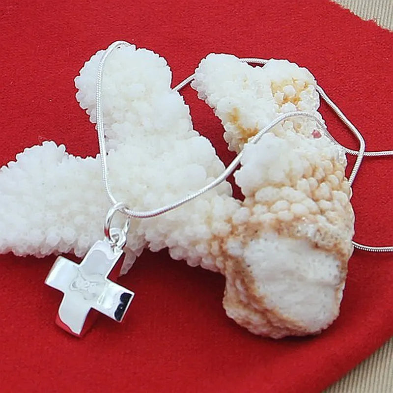 Trendy products 925 Sterling Silver creative cross Necklace for women Fashion Affordable Jewelry Wedding Party Christmas Gifts