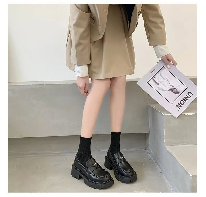 Women's Summer Footwear Loafers Shoes for Woman 2024 Office Round Toe Black Low Heel Elegant with Discount Genuine Mark Stylish