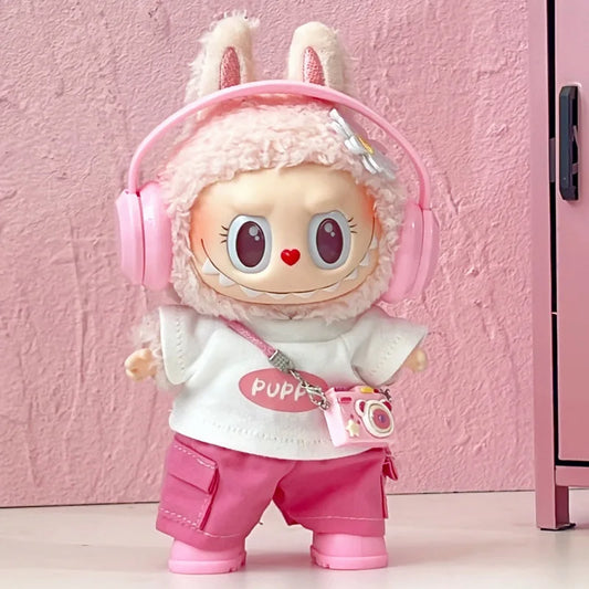 [No doll]For 17cm labubu Cute Decoration Little Cloths v1/v2/v3 baby clothes cool sweater doll can be worn for labubu accessorie
