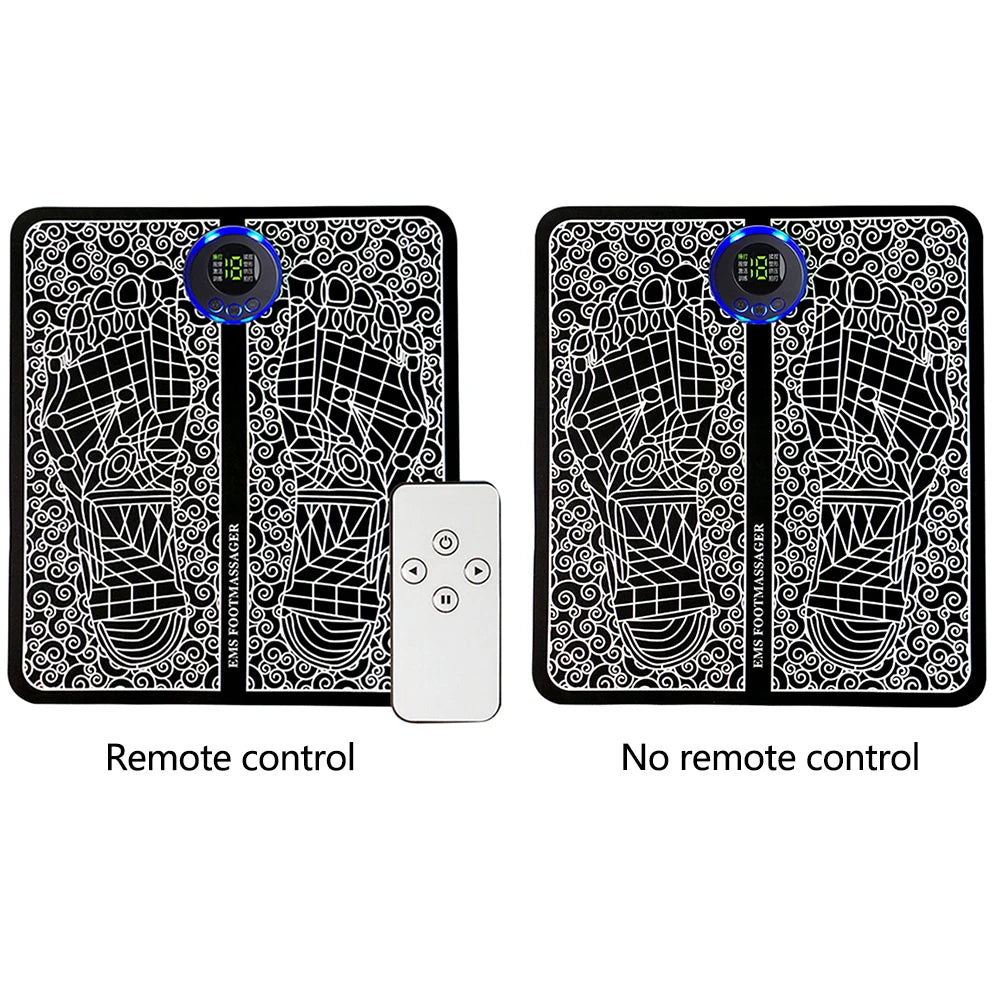 EMS Foot Massager 8 Modes Feet Muscle Stimulator USB Rechargeable Electric Feet Massage Remote Control for Home and Office Use