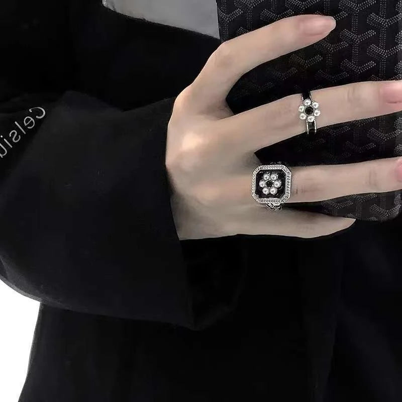 ヴィンテージ シルバーメッキ クロスリングセット レディース ゴシック パンク スチームパンク バタフライリングセット パーティー ファッション ジュエラー