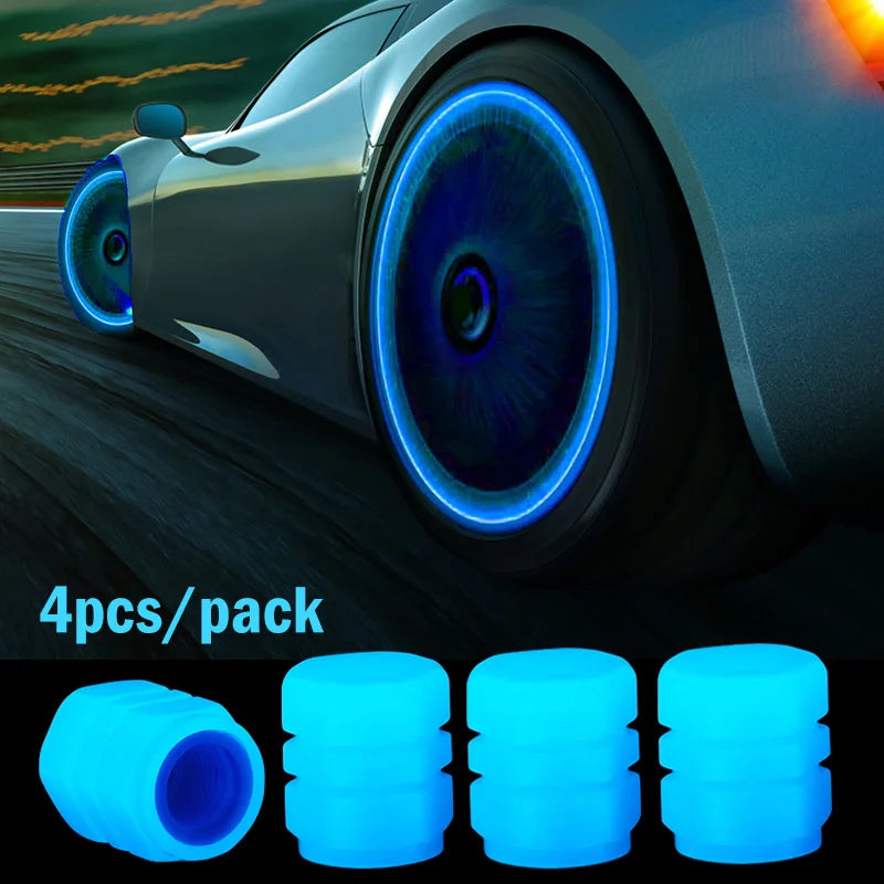 1-20Pcs Car Luminous Tire Valve Cap Motorcycle Bike Wheel Nozzle Night Glowing Fluorescent Decor Tyre Valve Stem Luminous Caps
