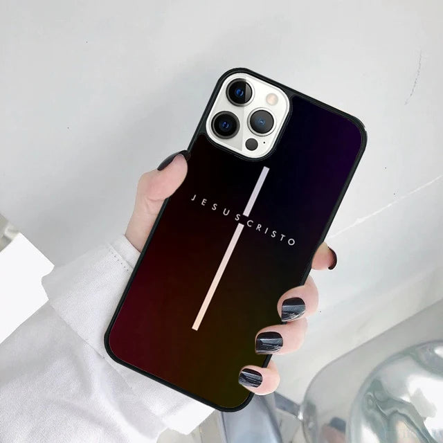 聖書 イエス・キリスト キリスト教 十字架 スマホケースカバー iPhone 17 Air 16 15 14 SE 2020 11 12 13 Pro MAX Plus用