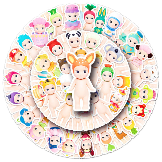 10/50/100PCS Kawaii Sonny Angel Cute Fun Creative Stickers Kids Toy Gifts DIY Scooter Luggage Pencil Case Phone Case Desk Decals