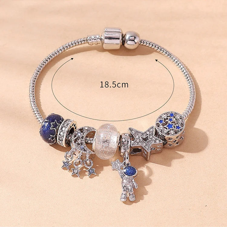 1PC Women's Fashion Multi Element Beaded Love Pan Family Bracelet Jewelry Accessories Daily Dressing Party Holiday Gift -005