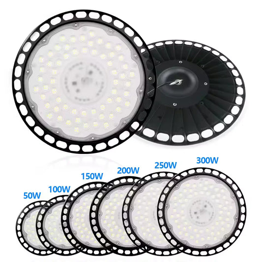 UFO High Bay Light 100W 150W  200W 300W LED Super Bright Waterproof Commercial Industrial Market Warehouse Garage Workshop Lamps