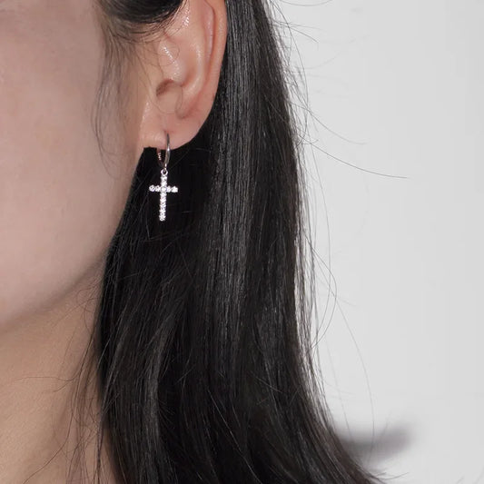 925スターリングシルバークロスイヤリングクリエイティブホットセクシージュエリー女性へのギフトカスタマイズ