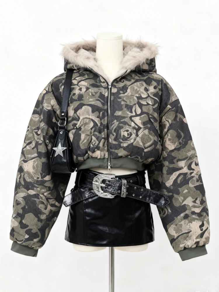 ゴシックアメリカンヴィンテージフード付きコートレディーススウェットシャツ原宿プリントジャケット美的グランジサブカルチャーキュートY2Kトップス