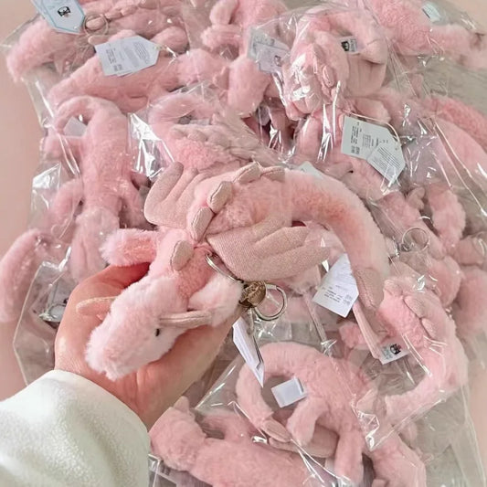 JellyCat 18cm Soft Plush Toy Fun Cute Little Dragon Plush ToysAnimal Pendant Keychain Bag Pendant Accessories Doll Pendant Gifts
