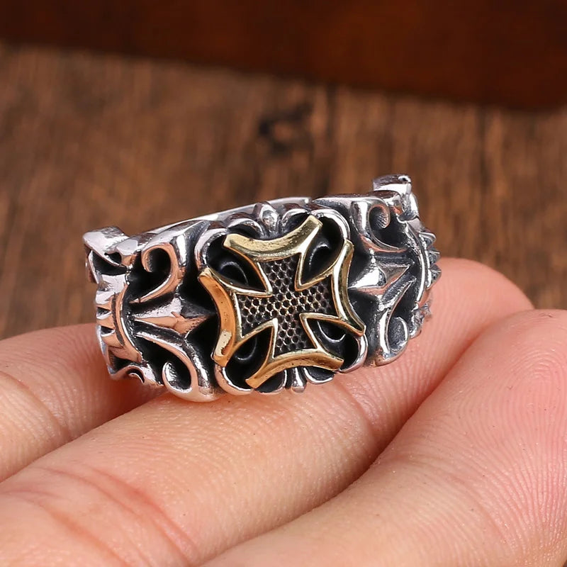 Men's Cross Ring, Adjustable, Unisex, Fashionable, Trendy