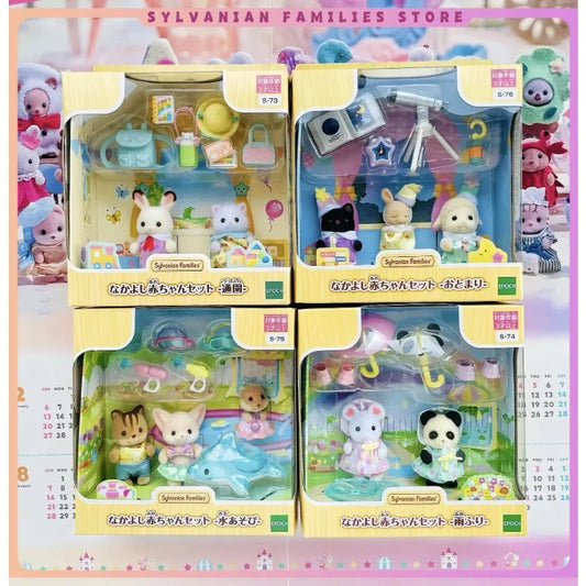 ternurines  Sylvanian Families Anime Figures Family Set Doll Toy Baby Doll Collectible Room Ornaments Decor  Figure Kid Gift