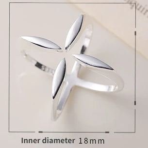 925スターリングシルバーのユニークな女性用リング。指に調節可能なヴィンテージクロスフラワーリング。パーティーや誕生日のギフトに。