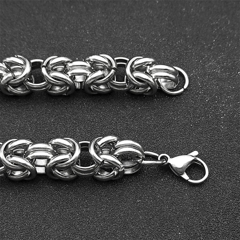 メンズ キューバンリンクチェーンネックレス ステンレススチール シルバーカラー ベーシック シンプル ラッパー ヒップホップチェーン ジュエリー カラー NLT44S02