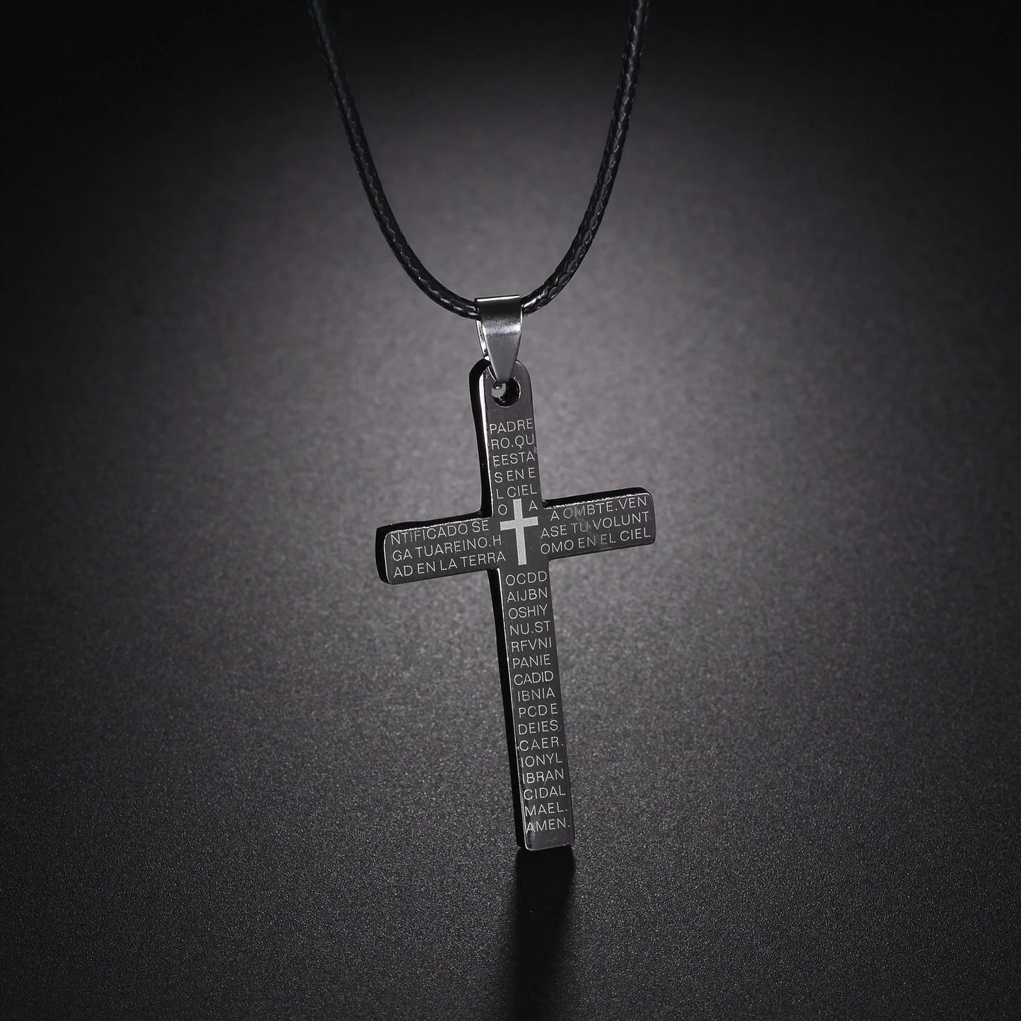 ステンレススチール製クロスペンダントネックレス メンズ レディース ミニマリストジュエリー 男性 女性用 ネックレス チョーカー ブルーカラー