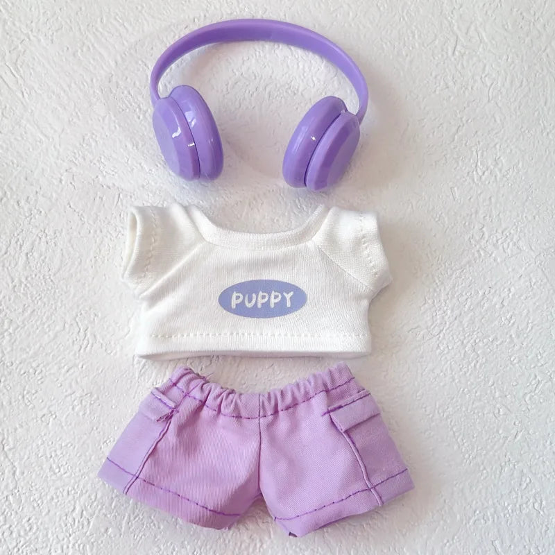 [No doll]For 17cm labubu Cute Decoration Little Cloths v1/v2/v3 baby clothes cool sweater doll can be worn for labubu accessorie