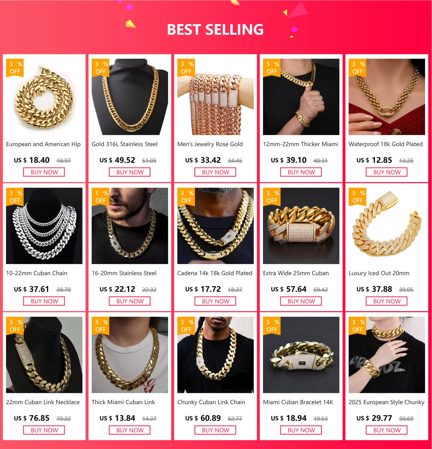 チャンキーキューバンリンクチェーンネックレス 18Kゴールドメッキ - 20mm マイアミヒップホップチョーカー カスタムジュエリー メンズ レディース