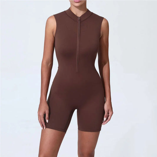 Zipper Yoga Jumpsuit Fitness Sports Overalls Gym Clothing Set Yoga Wear Pilates Workout Clothes Women Outfit push-up Activewear