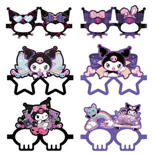 12Pcs/set Kuromi glasses Party Decoration Set Birthday Gift Party Halloween cute Accessories Favorite Ornament for girl cosplay