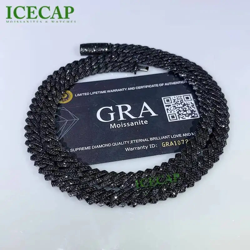 925スターリングシルバー 20mm アイスアウト キューバンリンクチェーン ヒップホップ メンズ アイスアウト キューバンリンクチェーン フルダイヤモンド モアッサナイト ネックレスチェーン