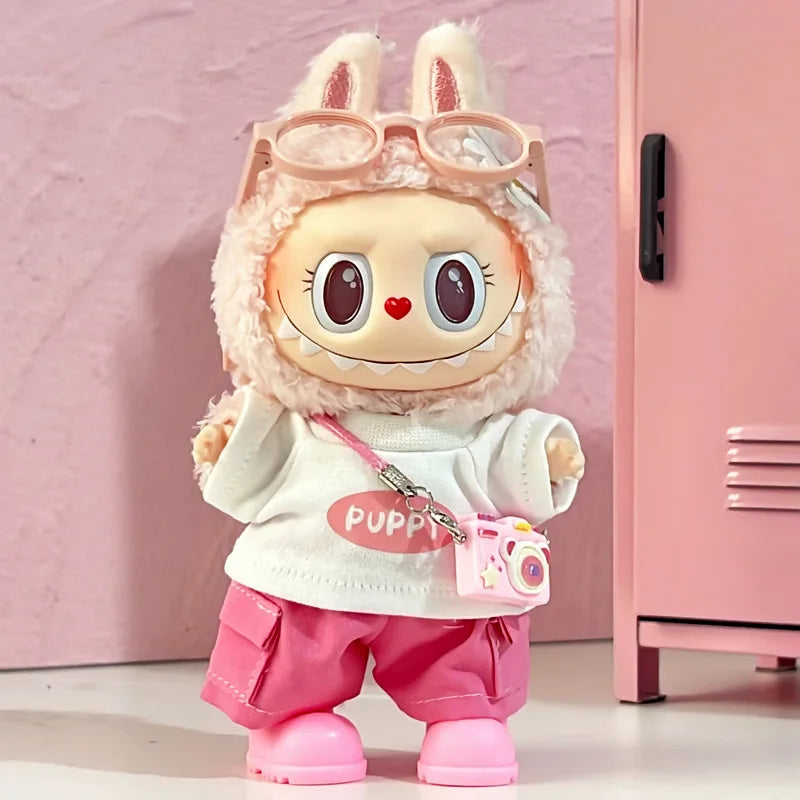 [No doll]For 17cm labubu Cute Decoration Little Cloths v1/v2/v3 baby clothes cool sweater doll can be worn for labubu accessorie
