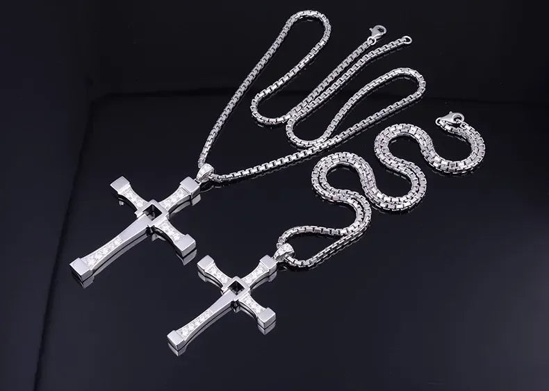 男性用クロスネックレス ワイルド・スピード7 ハードガス俳優 ドミニク・トレット JN5655