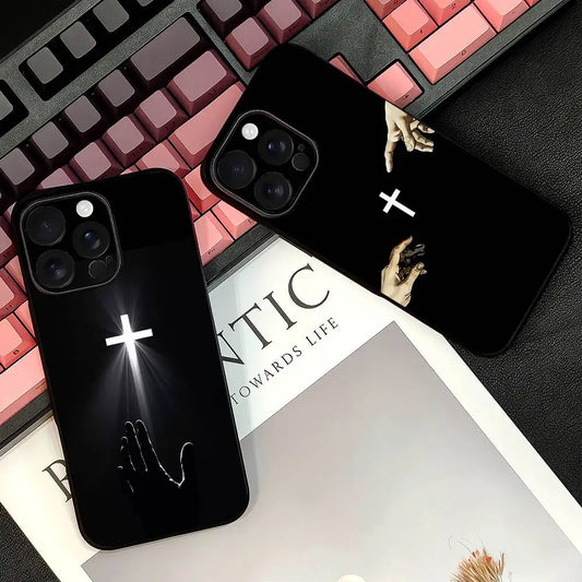 クリエイティブクロス電話ケース 17 12 13 14 15 16Pro Max mini Plus 強力な磁気吸引力