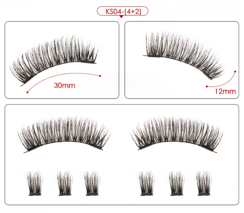 人気商品 マグネットつけまつげ 4本入り 小さなコウノトリ型マグネットまつげ アクリル製セット ピンセット付き 女の子や女性へのコスメギフト