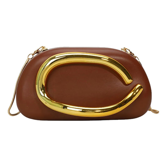 Women PU Leather Trendy Clutch Purses & Removable Strap Crossbody Shoulder Bag Hand-held Shoulder Clutch Bag for Wedding Party