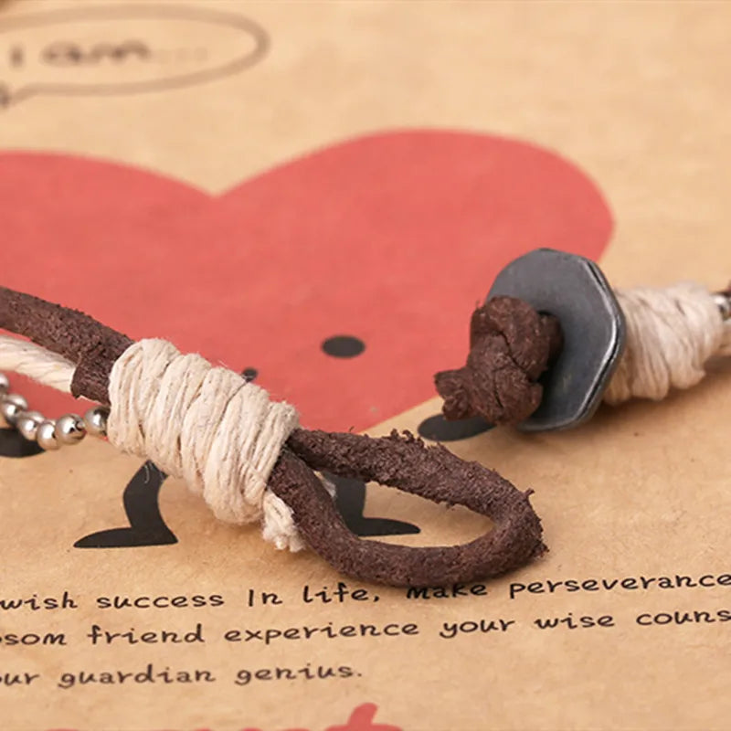 タグクロスペンダントネックレス レディース ヴィンテージ ハンドメイド 本革チェーン チョーカーネックレス メンズ ジュエリー