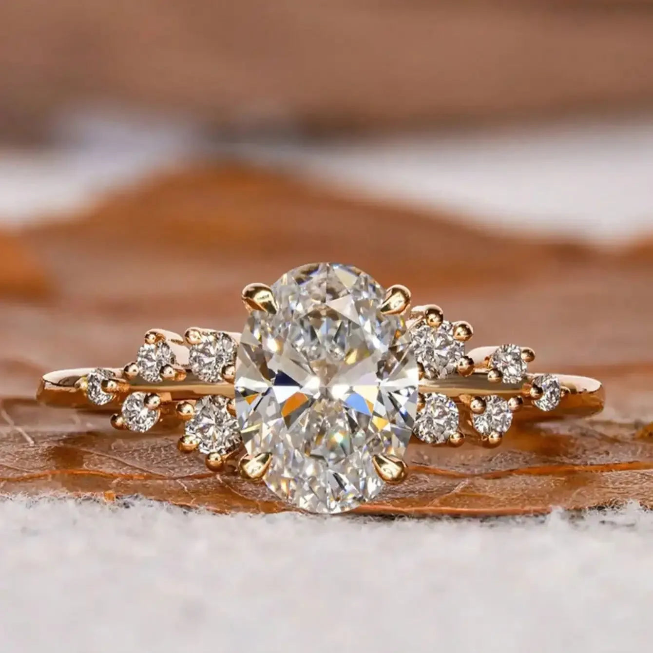 925 Sterling Silver Fashionable Shiny Round Oval Ring For Women Engagement Wedding Luxury High Quality Fine Jewely