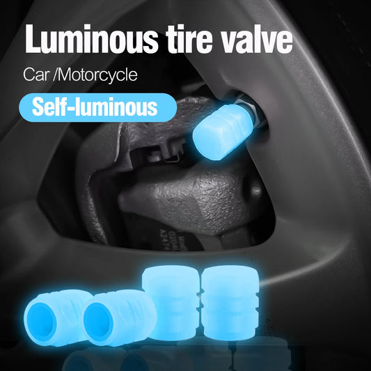 Mini Car Tire Valve Caps Luminous Valve Stem Caps Universal Fluorescent Tyre Nozzles Cover Tyre  wholesale