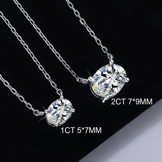 COSYA 1-3CT Oval Cut Moissanite Pendant Necklace For Women S925 Silver 18K Gold Lab Diamond Necklace Wedding Party Fine Jewelry