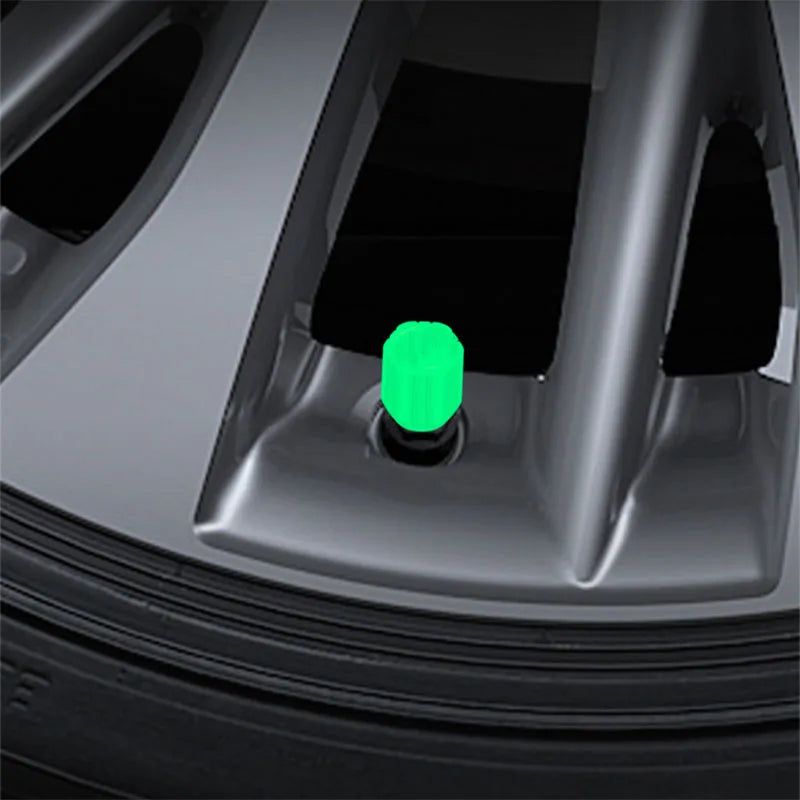 4-20PCS Luminous Car Tire Valve Cap Fluorescent Night Glowing Decor Motorcycle Bike Wheel Nozzle Dustproof Tyre Valve Stem Caps