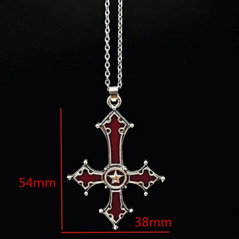 メンズ ヴィンテージ クロスペンダントネックレス ゴシックスタイル トレンディなパーティーやパンクなハロウィンジュエリーギフトに