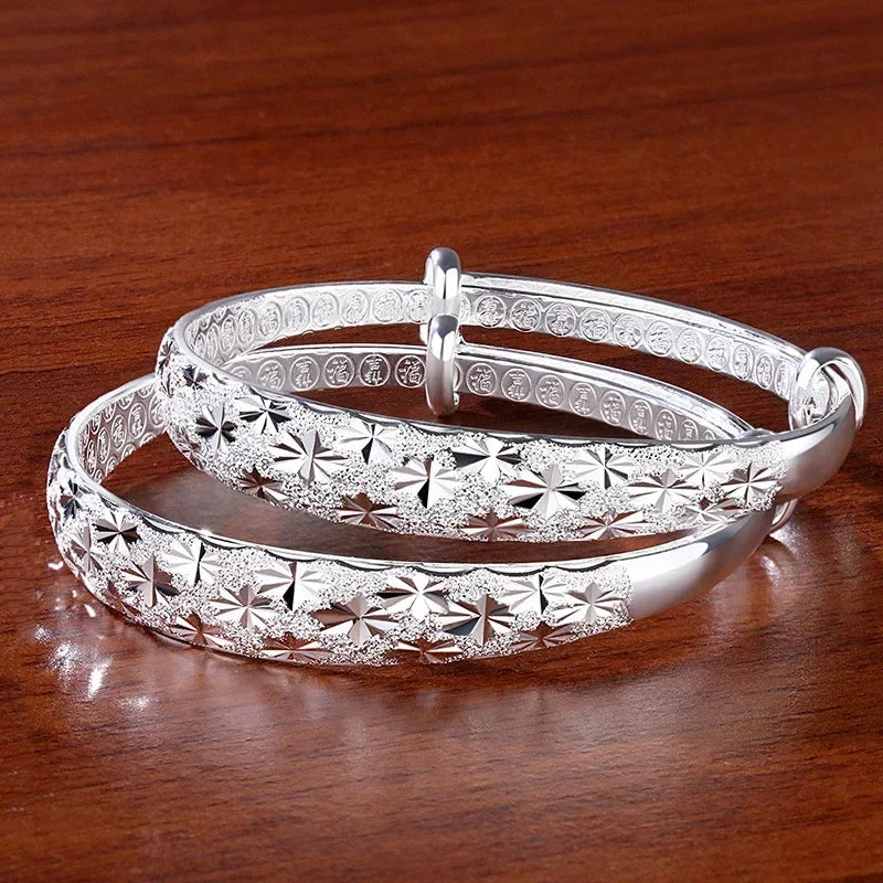 925シルバー オリジナル ロマンティック カスミソウ スターバングル レディース ブレスレット ファッション パーティー ウェディング アクセサリー ジュエリー