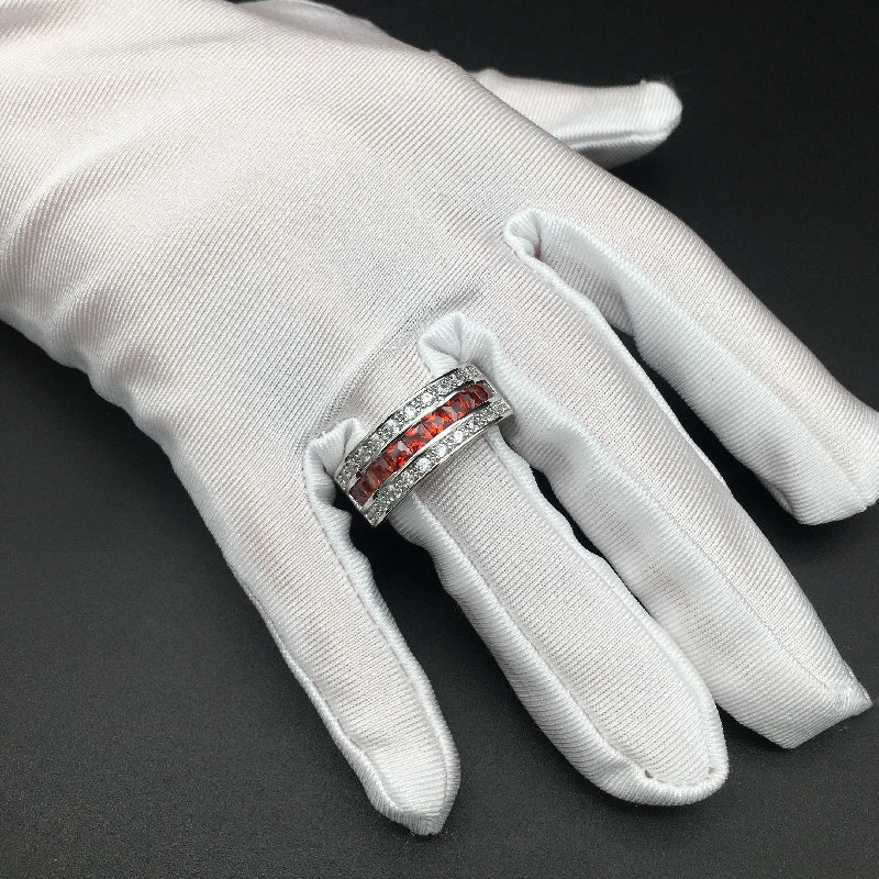 Fashion Ring for Men Women 925 Silver Jewelry with Zircon Gemstone Finger Rings Wedding Bridal Party Hand Accessories Wholesale