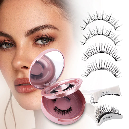 ウェンディラッシュ マグネットまつげ 2ペア ハンドメイド 3D ミンクまつげ 再利用可能 つけまつげセット マグネットピンセットセット メイクアップ