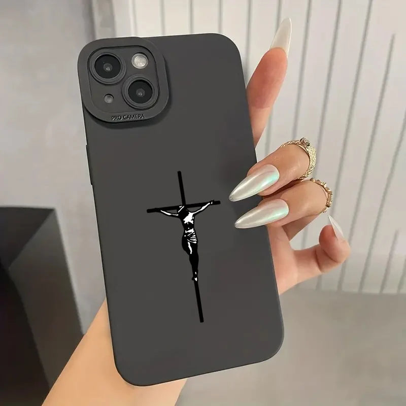 クロスパターンエレメントデザイン iPhone 17 Air 16 15 14 Pro Max 13 12 11 耐衝撃バンパーカバー用携帯ケース