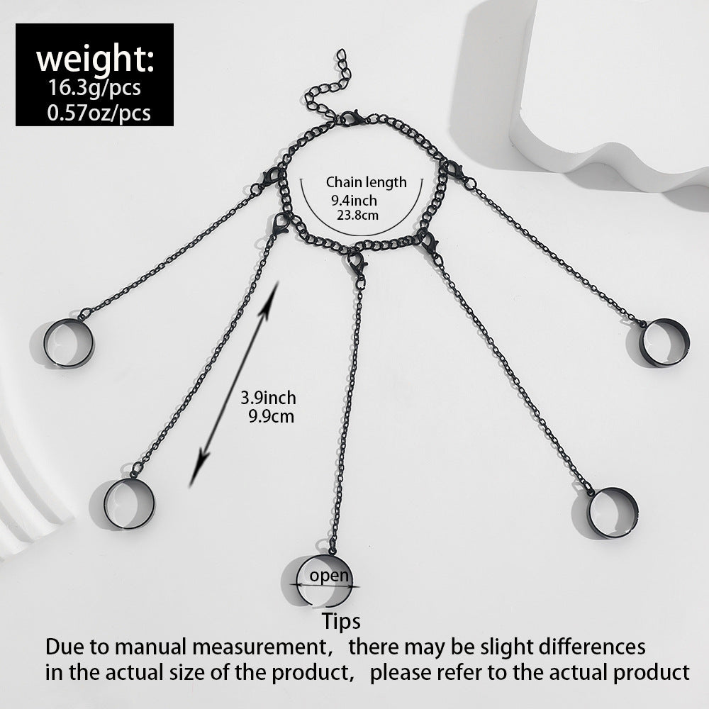 幾何学的なシルバーカラーのリストブレスレット、メンズ、レディース、パンクリング、チェーン、チャームセット、ファッション、カップル、ジュエリー、ギフト、Pulsera Mujer