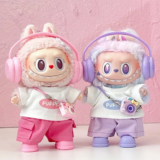 [No doll]For 17cm labubu Cute Decoration Little Cloths v1/v2/v3 baby clothes cool sweater doll can be worn for labubu accessorie